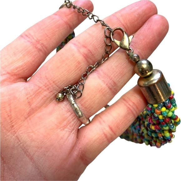 Multicolored Colorful Rainbow Bead Beaded Statement Fashion Necklace - Picture 10 of 14